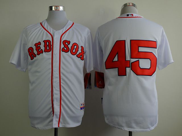 Men Boston Red Sox 45 Martinez White MLB Jerseys